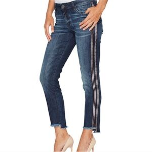 Kut from the Kloth women's Blue Jeans with Side track Stripe size 6